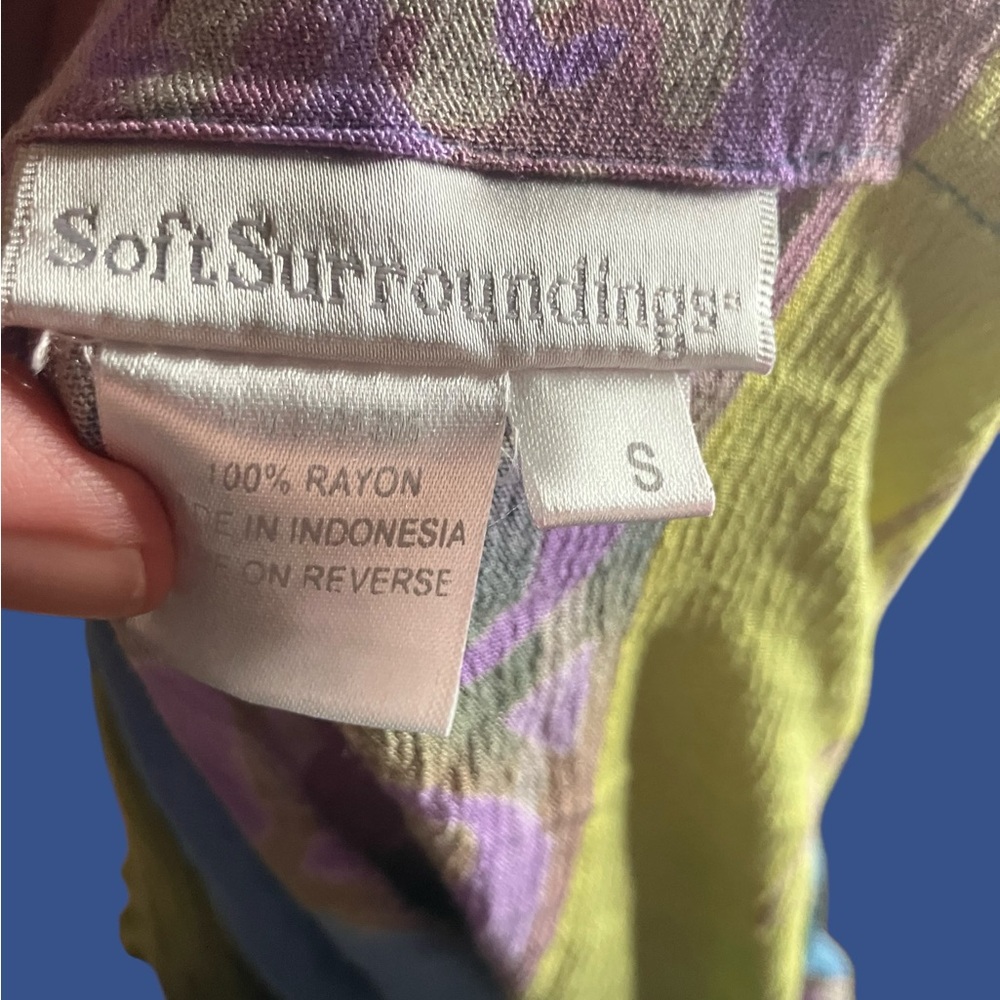 Soft Surroundings Batik Jacket Single Button Clos… - image 2